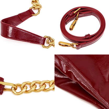 Tang Red 29 Glazed Scarlet Hobo Bag