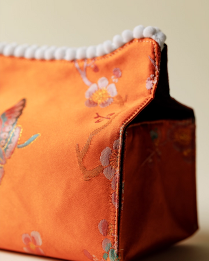 Chrysanthemum Butterfly Brocade Tissue Box