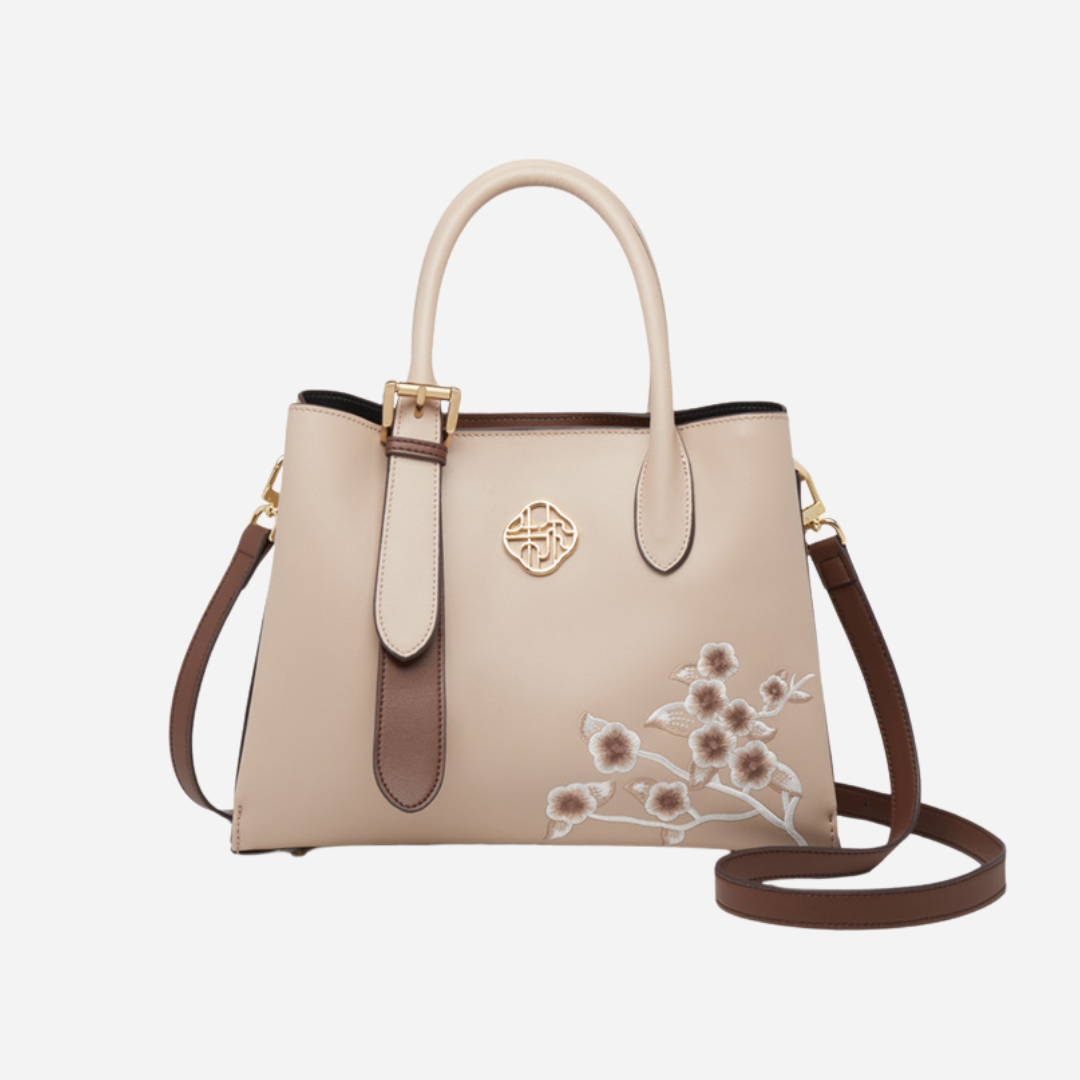 Tang Red 28 Plum Blossom Embroidered Tote