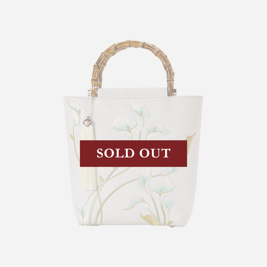 Tang Bloom Calla Lily Bamboo-Handle Bag