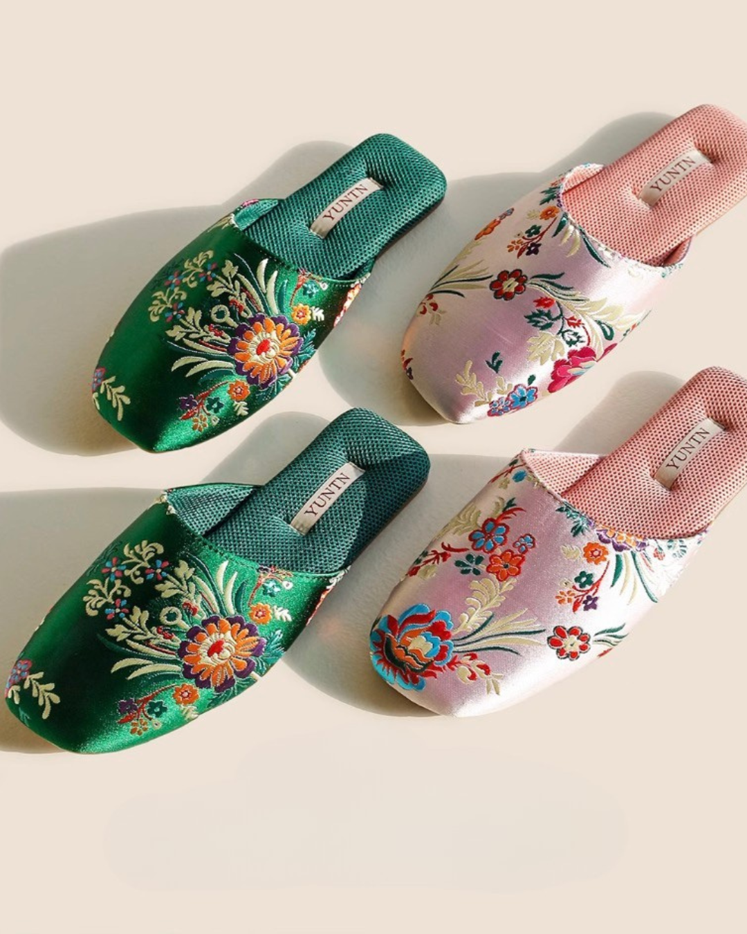 Peony Whisper Embroidered Indor Slippers