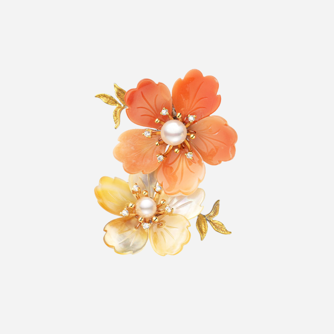 Golden Hour Peach Blossom Brooch