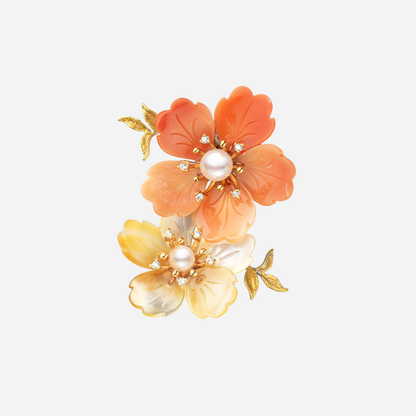Golden Hour Peach Blossom Brooch