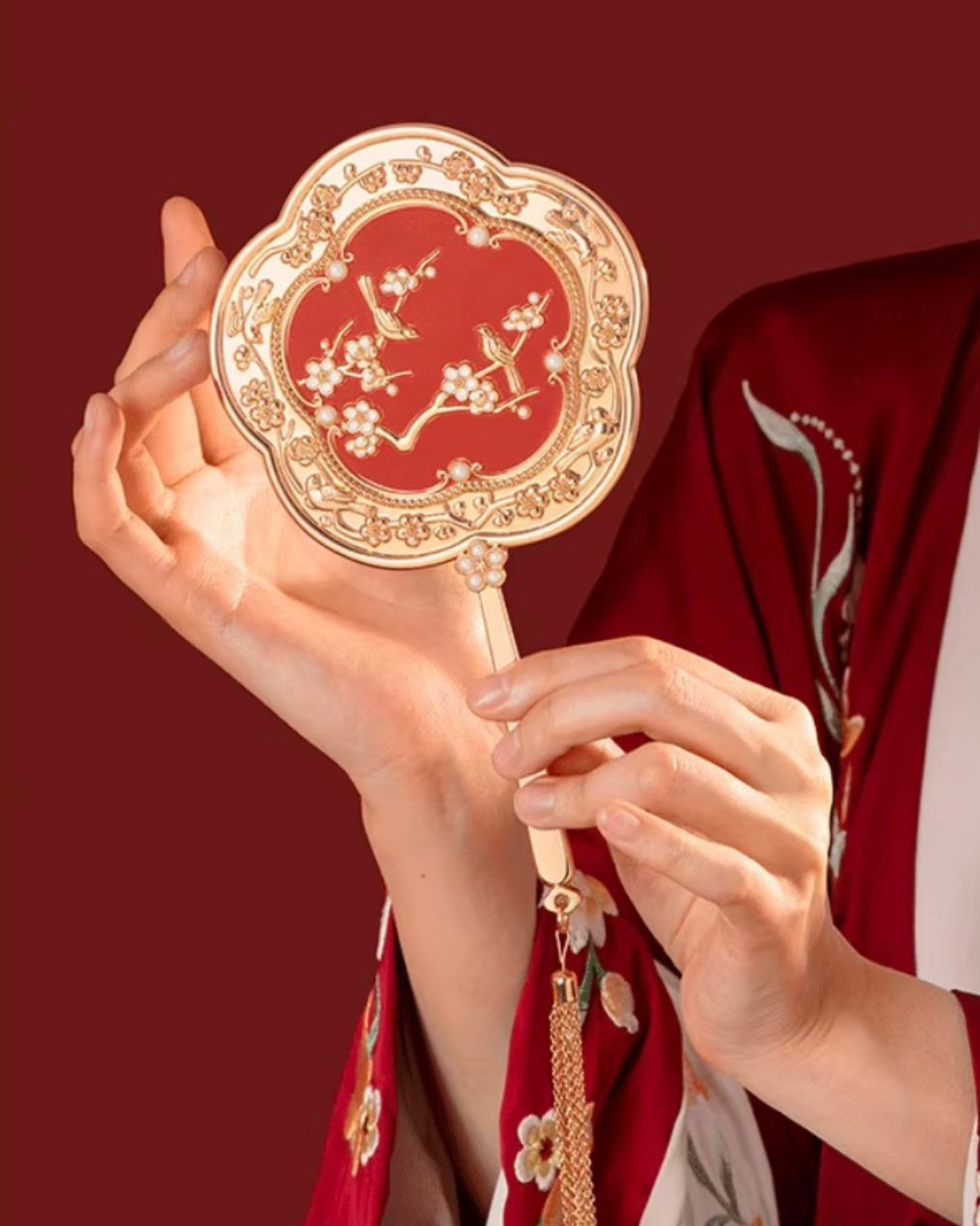 Plum Blessing Hand Mirror & Comb Set