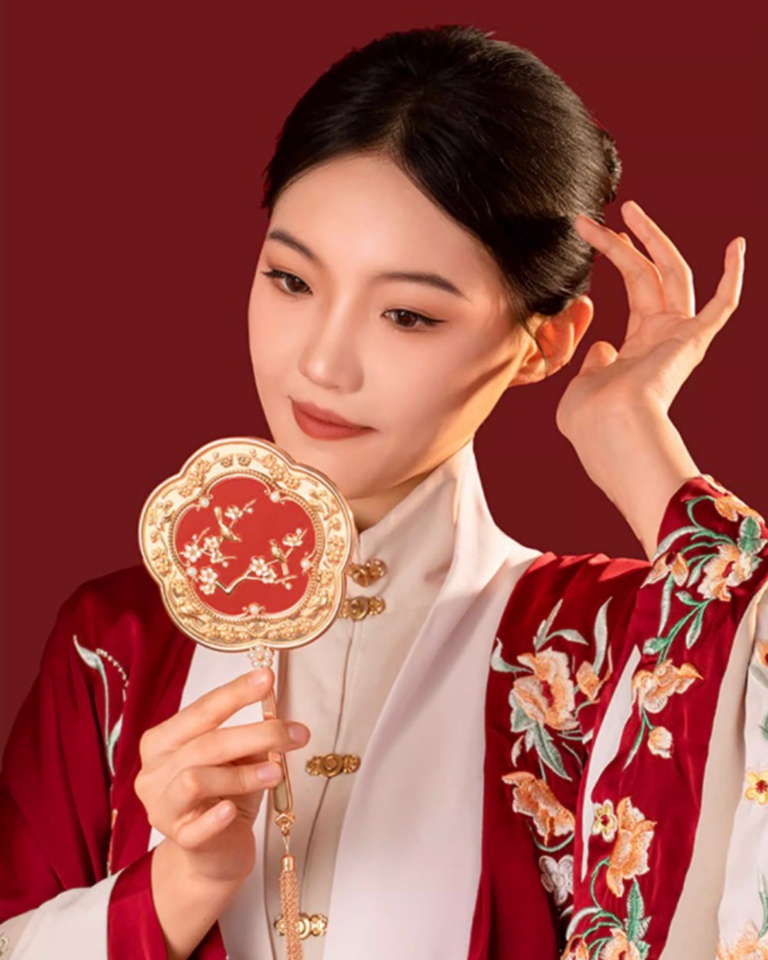 Plum Blessing Hand Mirror & Comb Set