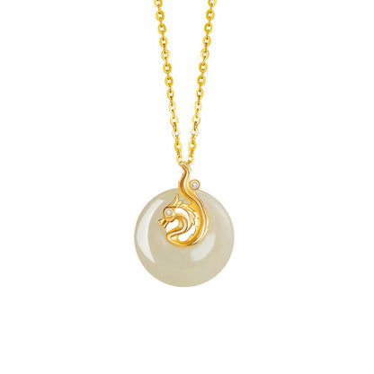 Fire Goat 2027 Jade Peace Buckle Necklace