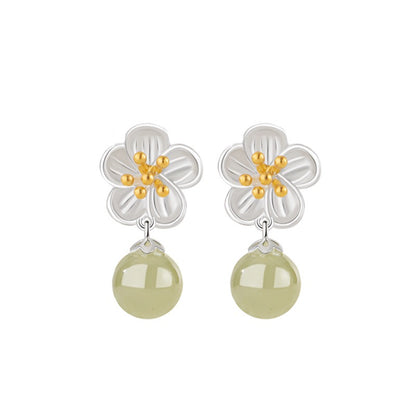 Twelve Flower Goddesses Hetian Jade Drop Earrings