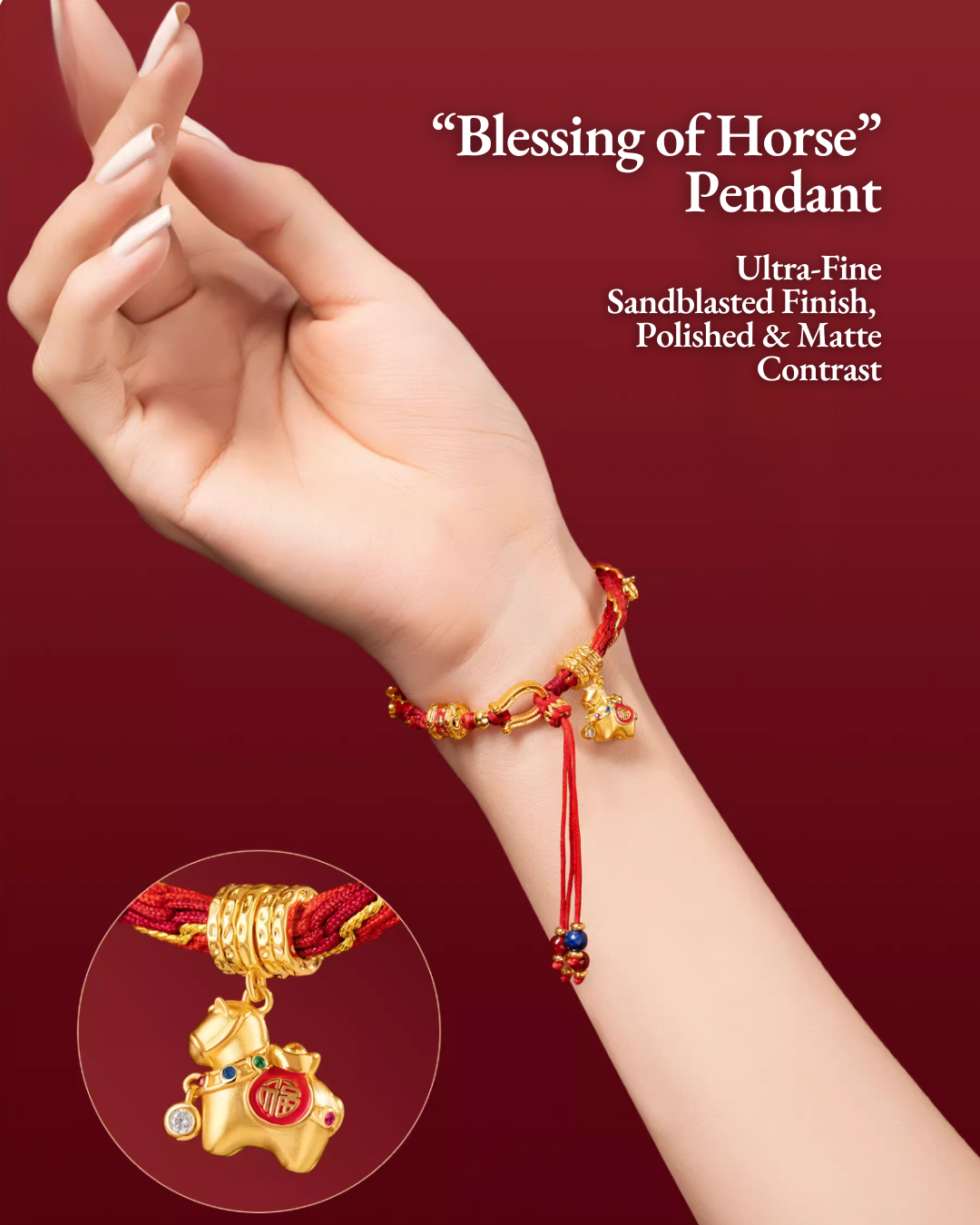 Blessing of Horse Red String Bracelet