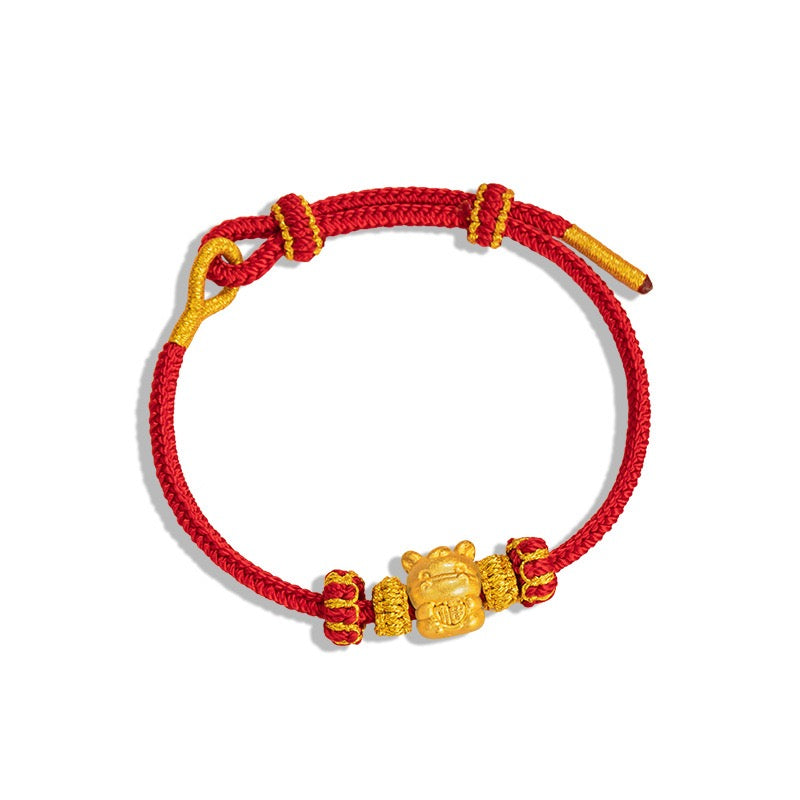 Fire Goat 2027 Zodiac Fortune Bead Red Cord Bracelet