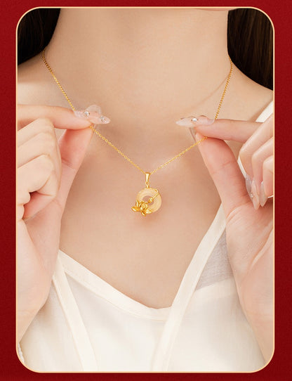Flora Lotus Jade Necklace