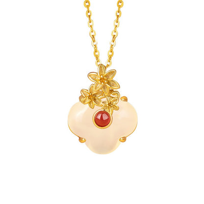 Twelve Flower Goddesses Jade & Agate Necklace