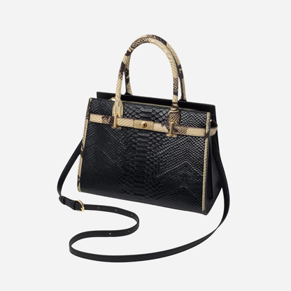 Tang Red 27 Onyx-Sand Python-Embossed Tote