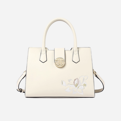 Tang Red 28 Magnolia Embroidered Tote