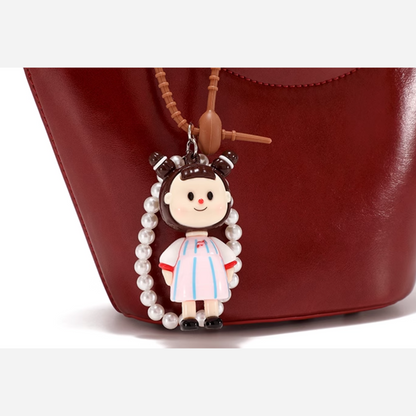 Tang Red 25 Glazed Scarlet Bucket Bag