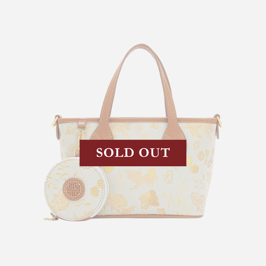 Tang Red 27 Gold Song Brocade Bucket Bag