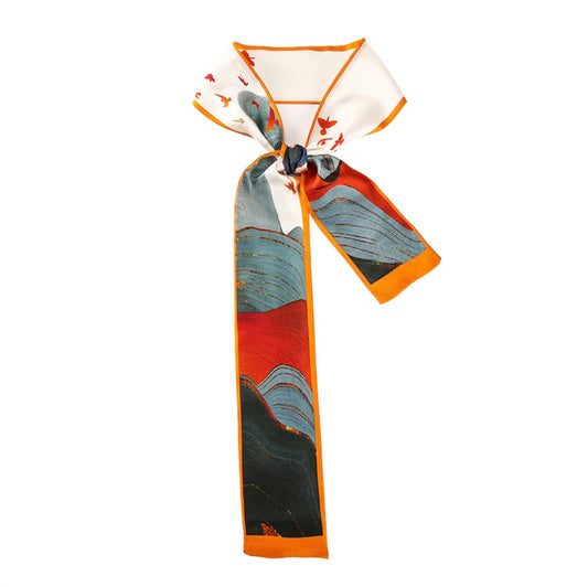 Sunset Embrace 100% Mulberry Silk Twilly
