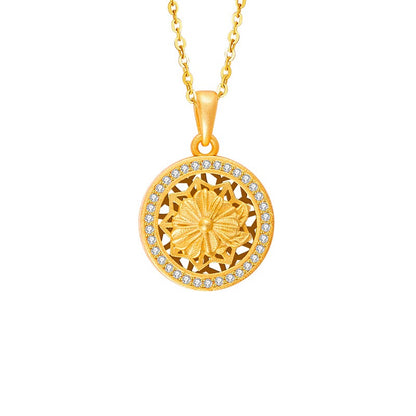 Twelve Flower Goddesses Spinning Medallion Necklace