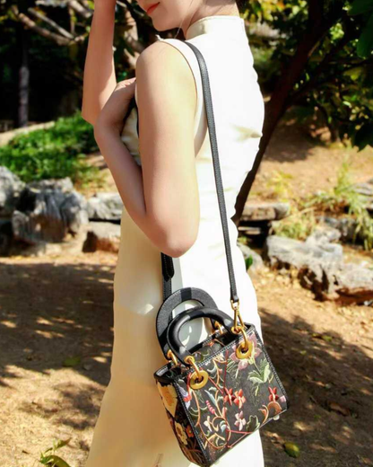 Tang Red 17 Embroidered Florals Brocade Bag