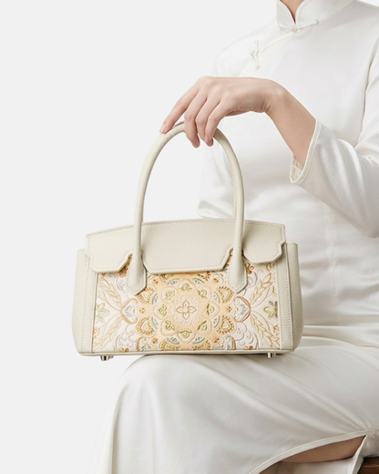 Tang Red 25 Embroidered Celestial Bloom Tote