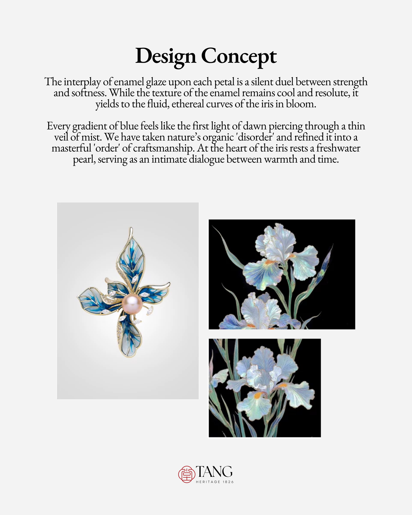 Azure Iris Brooch