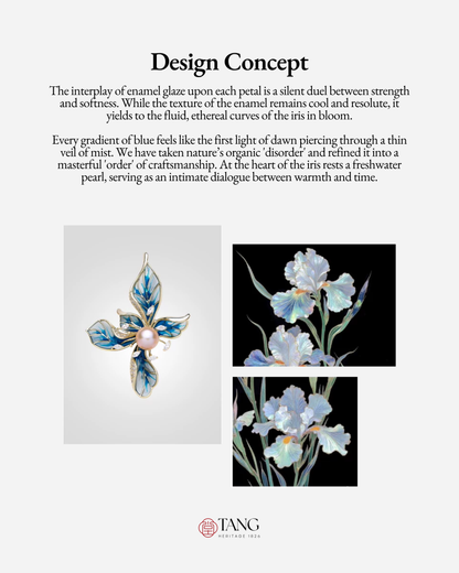 Azure Iris Brooch
