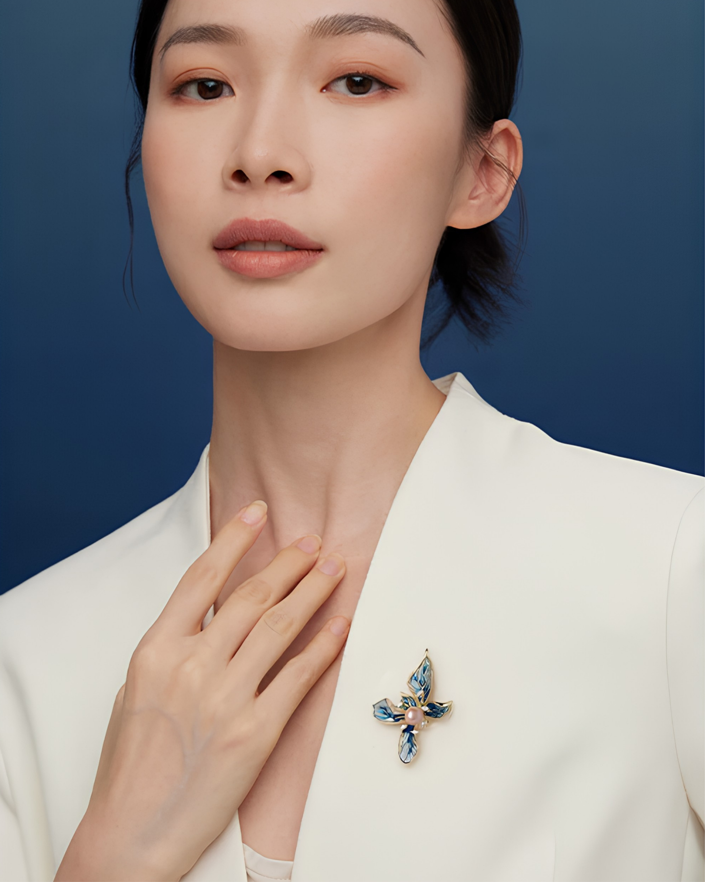 Azure Iris Brooch