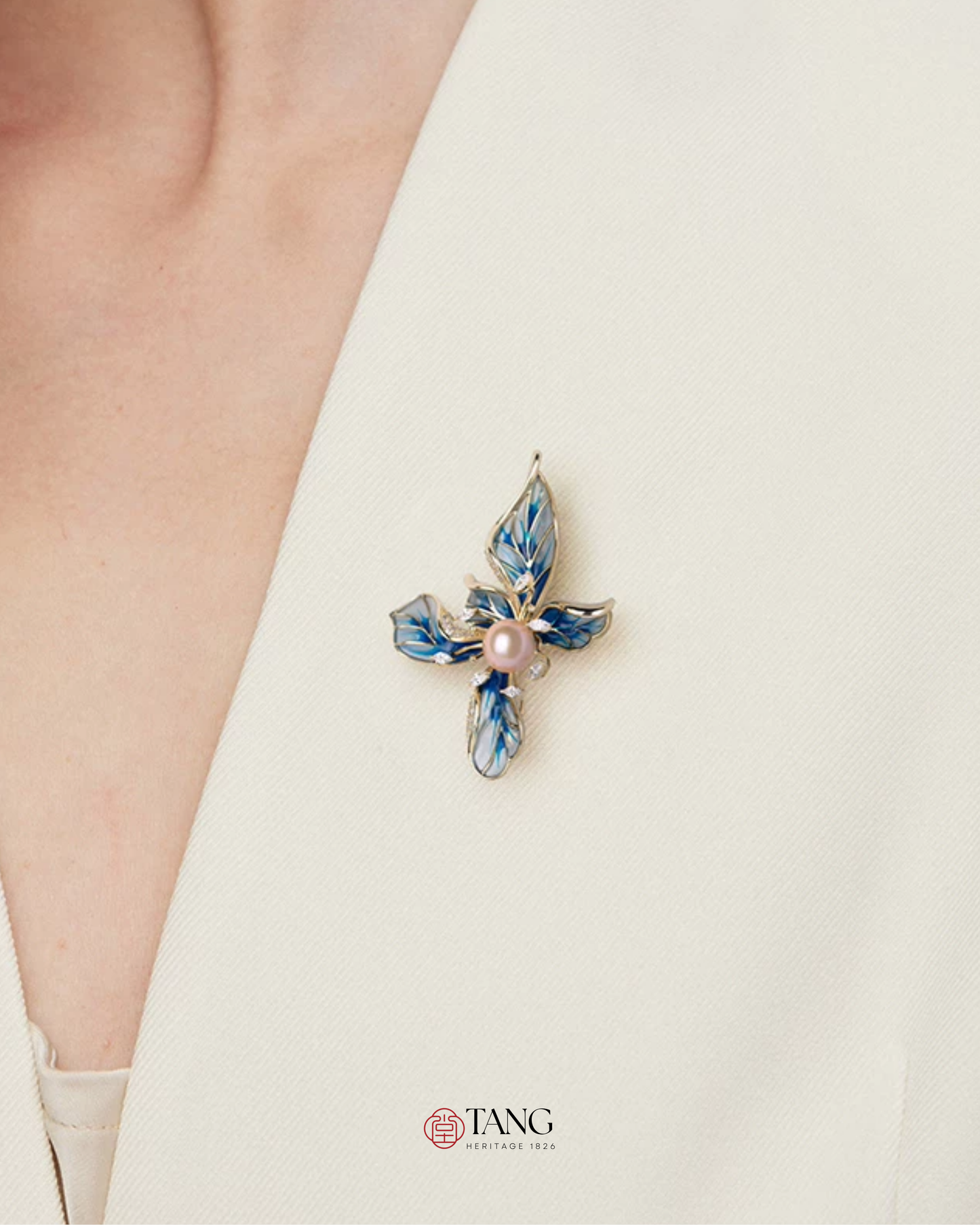 Azure Iris Brooch