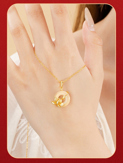 Flora Lotus Jade Necklace