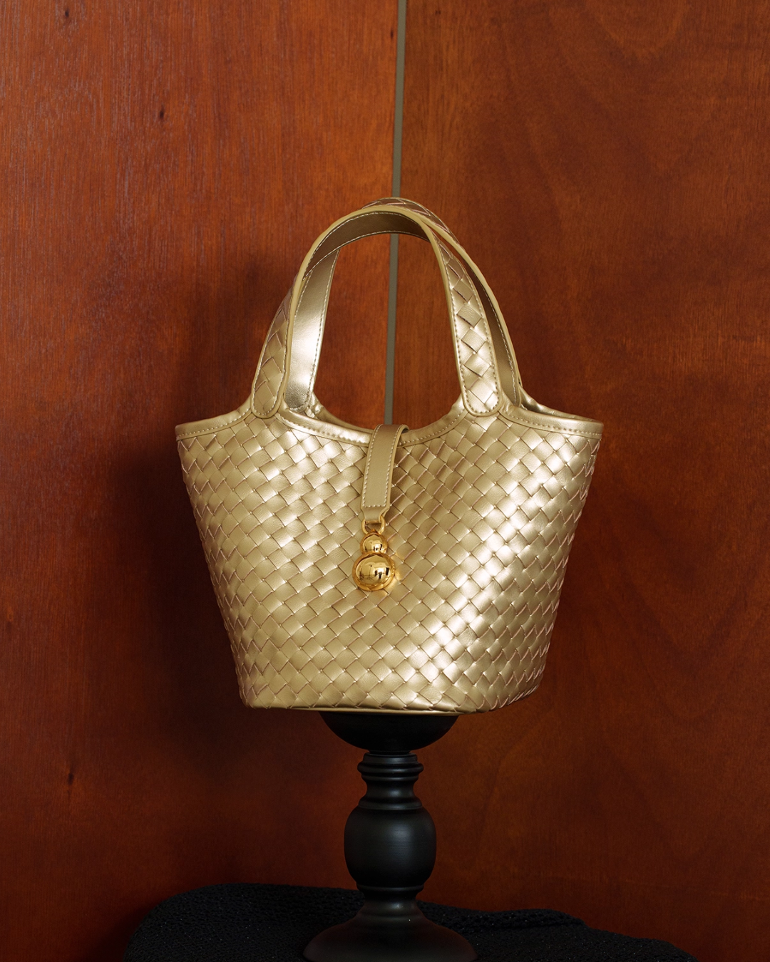 Tang Gold 25 Woven Bucket Bag