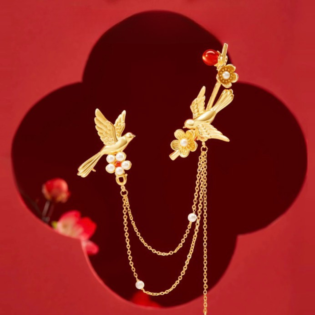 Plumrise Brooch