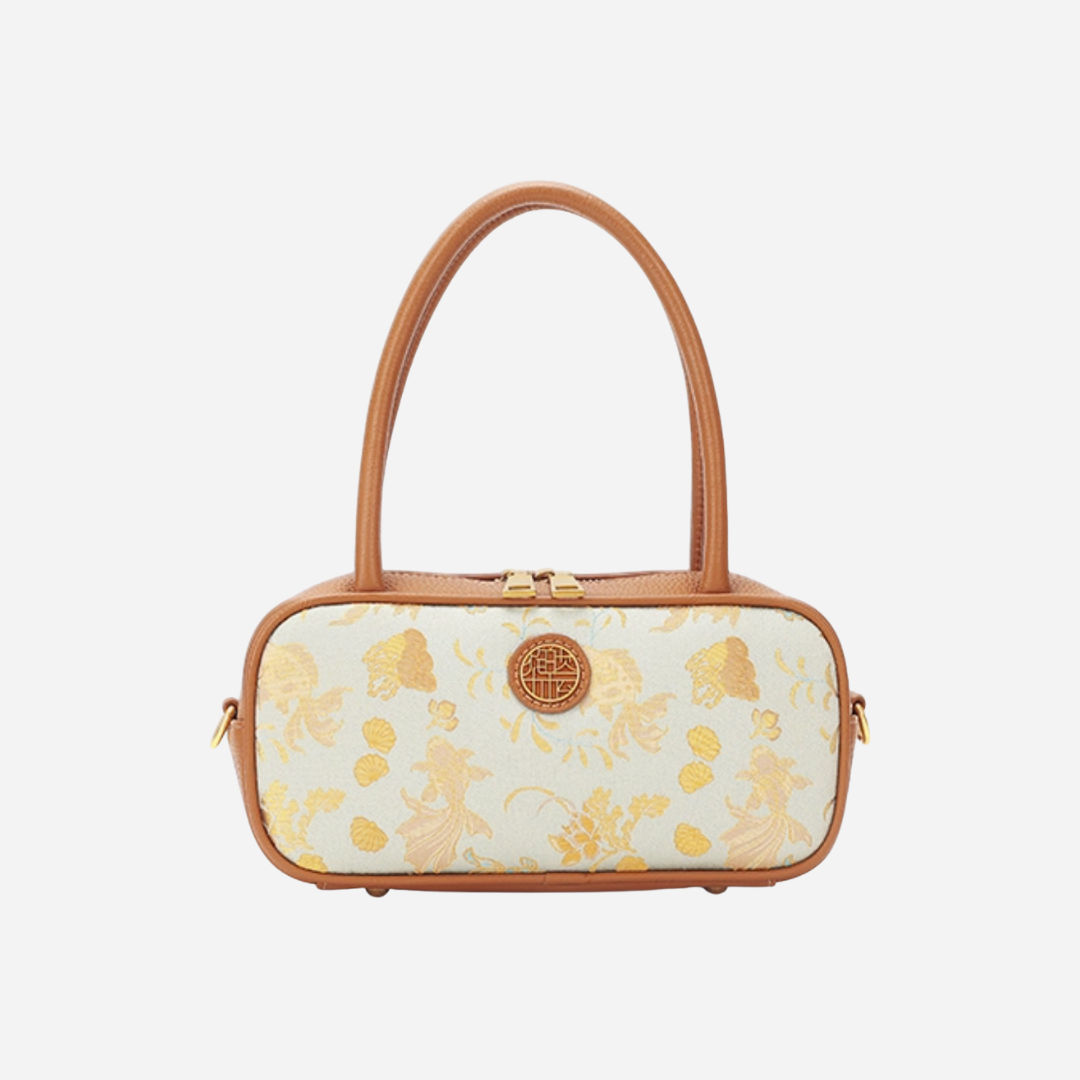 Tang Red 25 Gold Song Brocade Shoulder Bag
