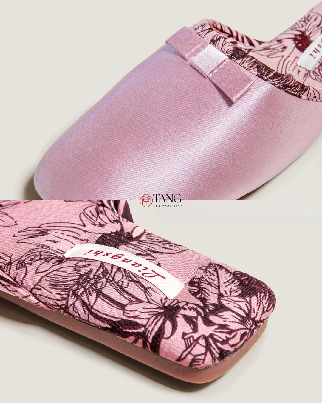 Peony Garden Satin Women Silk Indoor Slippers