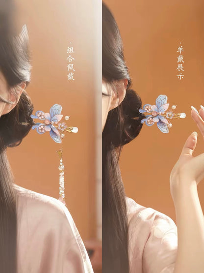 Handmade Treasure Butterfly Velvet Flower Hairpin