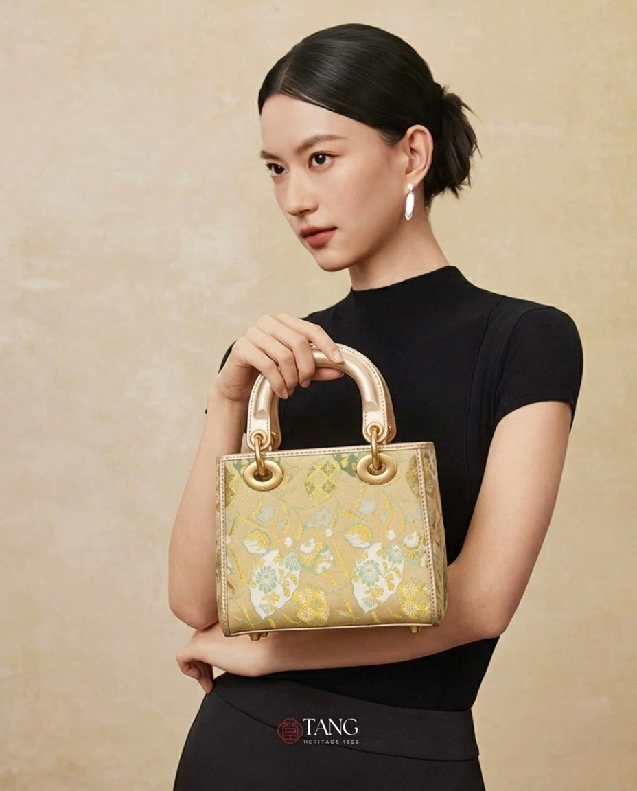 Tang Gold 17 Gilded Vines Song Brocade Bag
