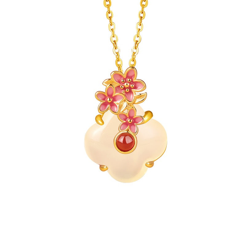 Twelve Flower Goddesses Jade & Agate Necklace