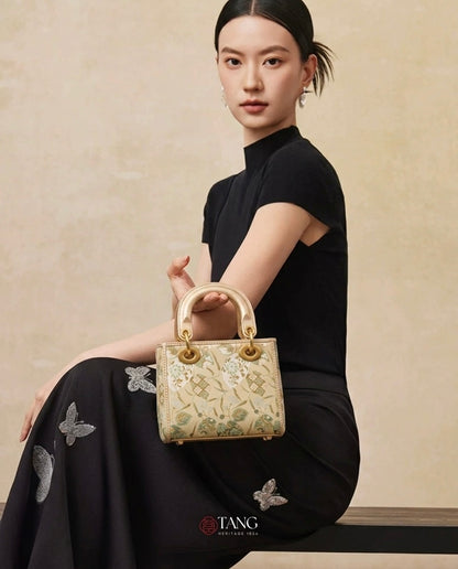 Tang Gold 17 Gilded Vines Song Brocade Bag