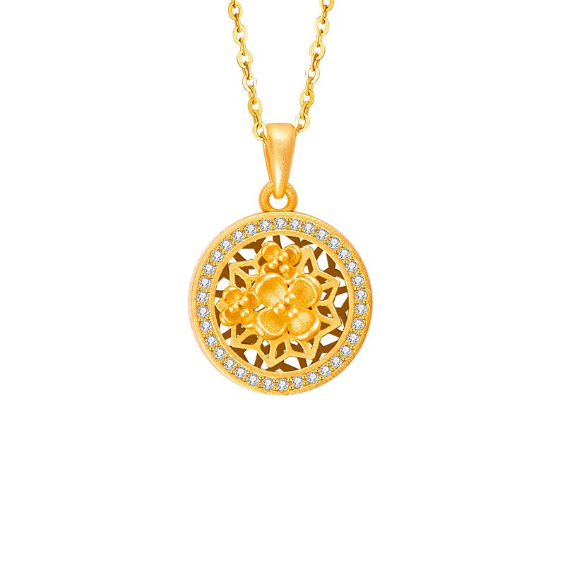 Twelve Flower Goddesses Spinning Medallion Necklace