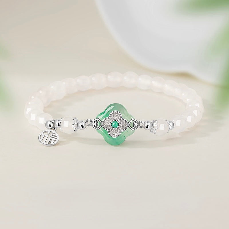 Mountain Mist African Jade Lucky Clover Jewellery Set