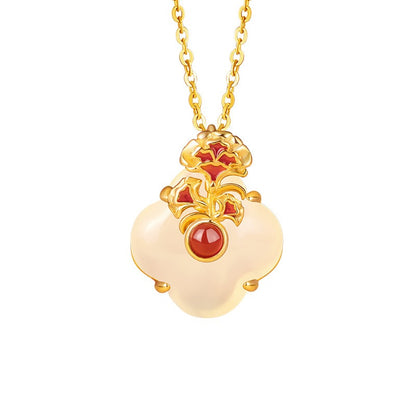 Twelve Flower Goddesses Jade & Agate Necklace