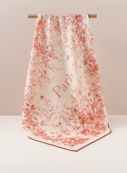 Birdsong Garden Double-Sided Printed Wool Square Scarf