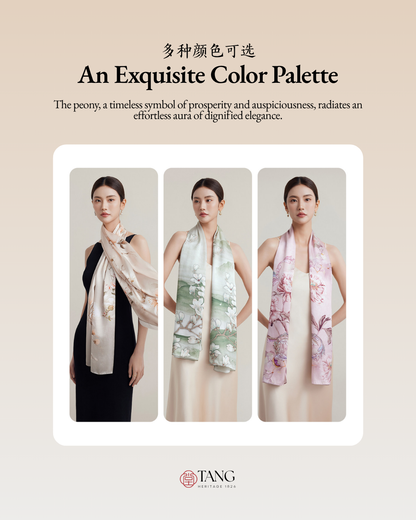 Blossom Array Printed Mulberry Silk Scarf