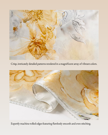 Blossom Array Printed Mulberry Silk Scarf