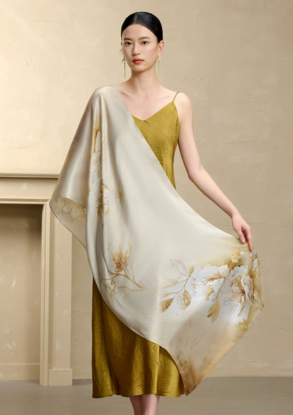 Blossom Array Printed Mulberry Silk Scarf