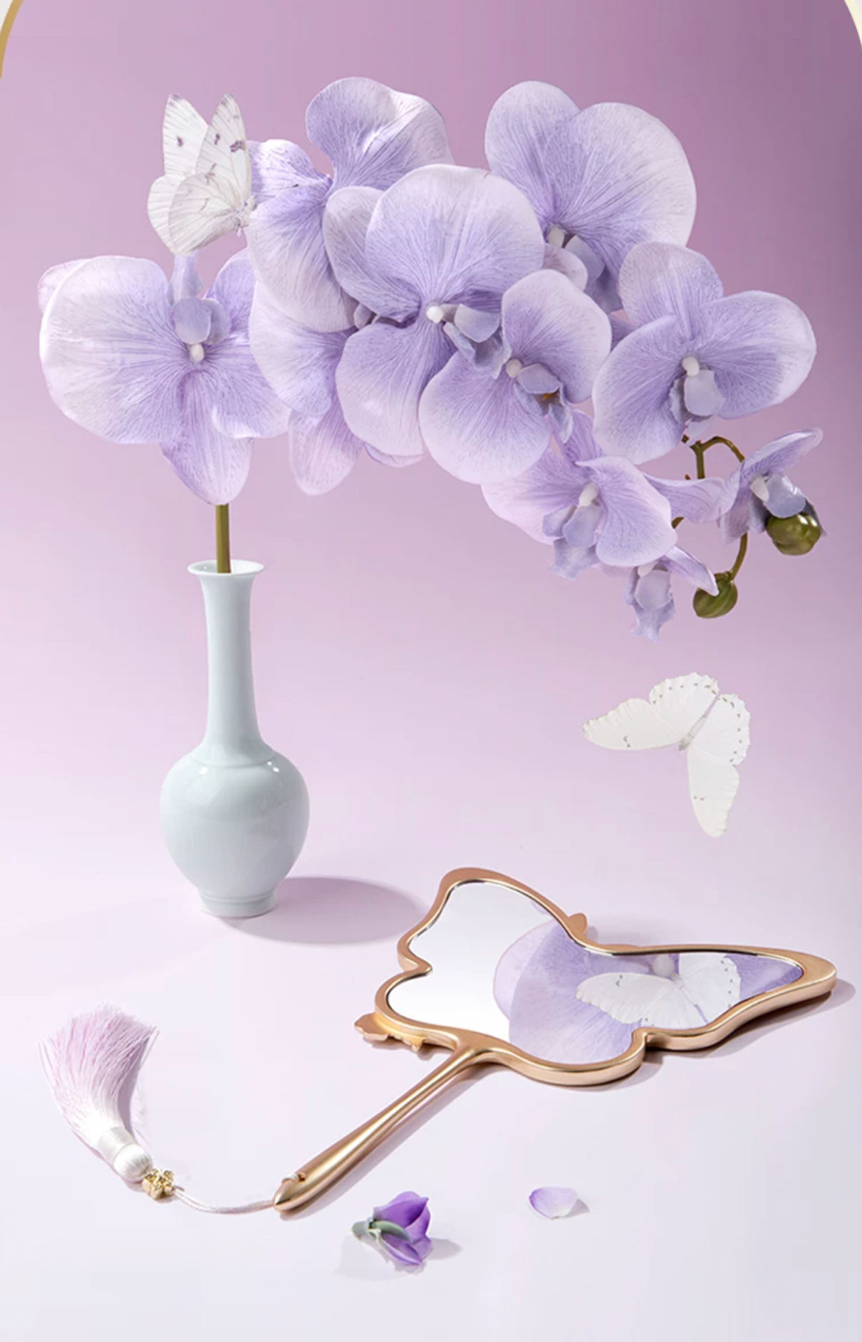 Butterflies Over the Imperial Garden Mirror