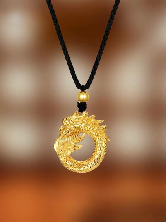 Sovereign Dragon Fortune Ring Pendant Necklace
