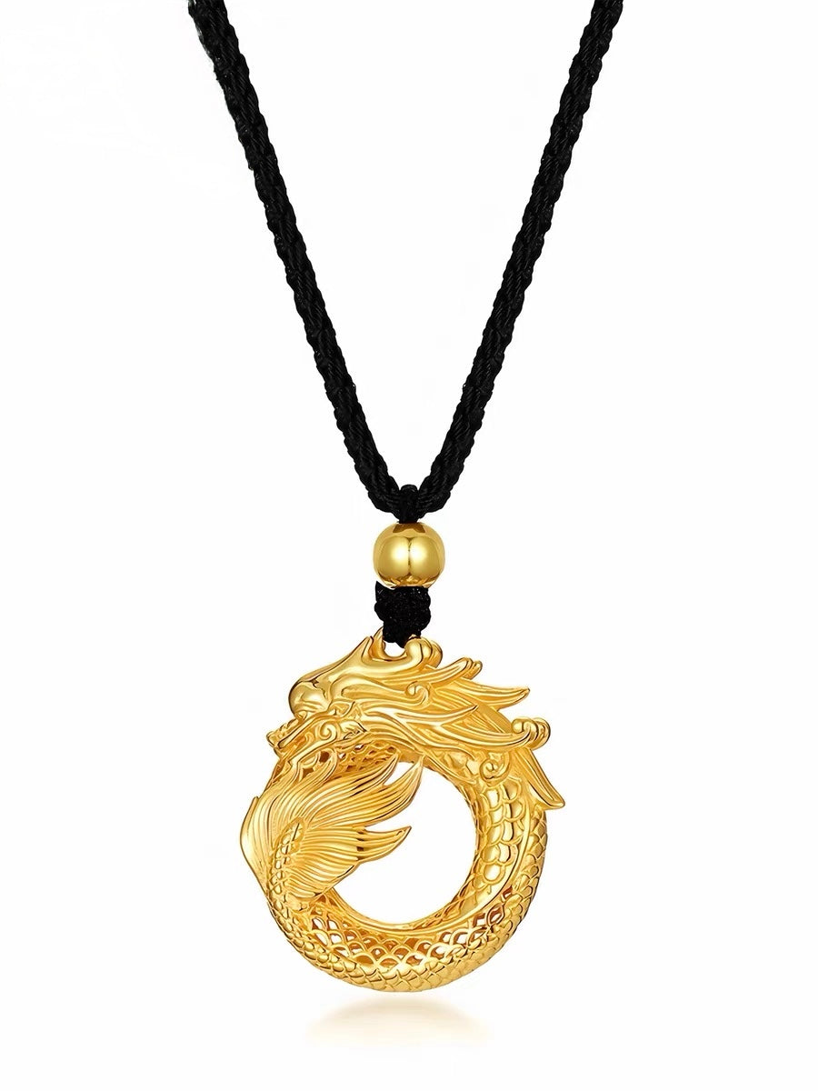 Sovereign Dragon Fortune Ring Pendant Necklace