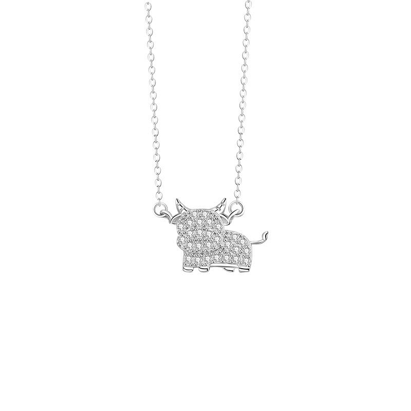 Fire Goat 2027 Zodiac Pavé Zirconia Necklace