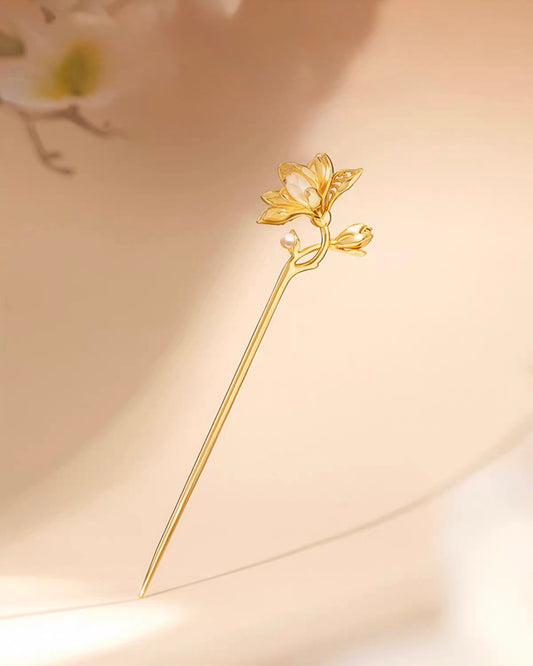 Magnolia Flower Goddess Hairpin