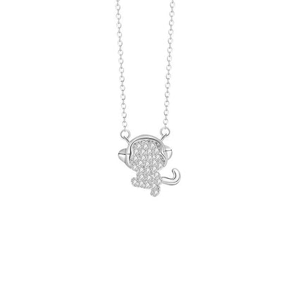 Fire Goat 2027 Zodiac Pavé Zirconia Necklace