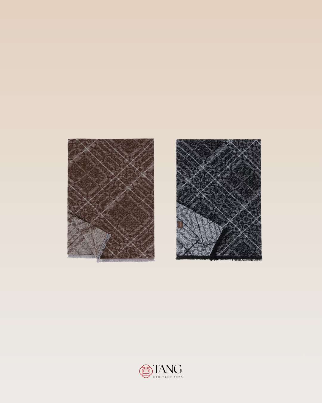 Classic Check Men's Brushed Mulberry Silk Scarf
